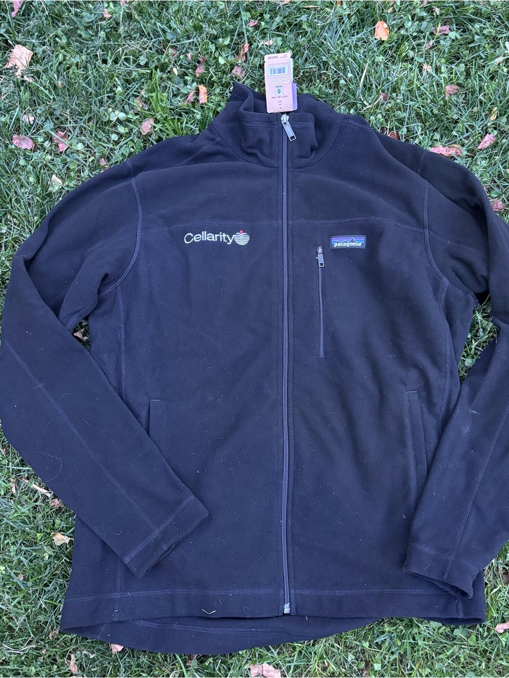 Patagonia Black Lightweight Full-Zip Fleece Jacket with Cellarity Logo